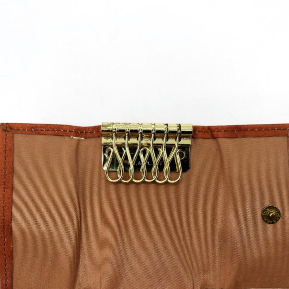 Vintage Rolfs Hand Carved Brown Cowhide Leather Trifold Key Kaddy with Box - Picture 4 of 5